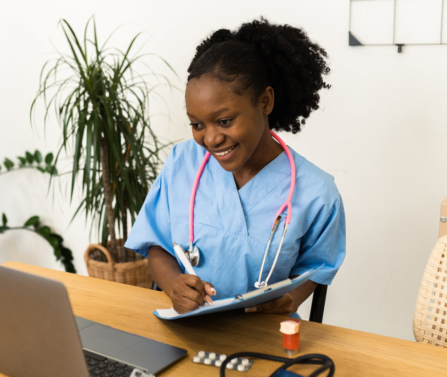 Life Coast Health nurse on a telemedicine visit